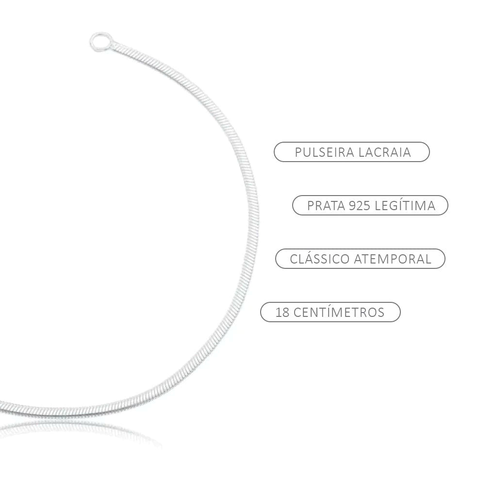 Pulsera Ciempiés de Plata (2mm) 18cm