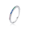 Juego de anillos de plata con circonitas de colores