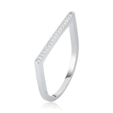 Anillo cuadrado de plata con engaste pavé