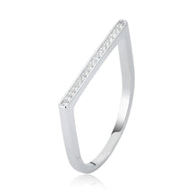 Anillo cuadrado de plata con engaste pavé