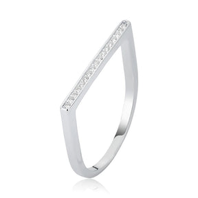 Anillo cuadrado de plata con engaste pavé