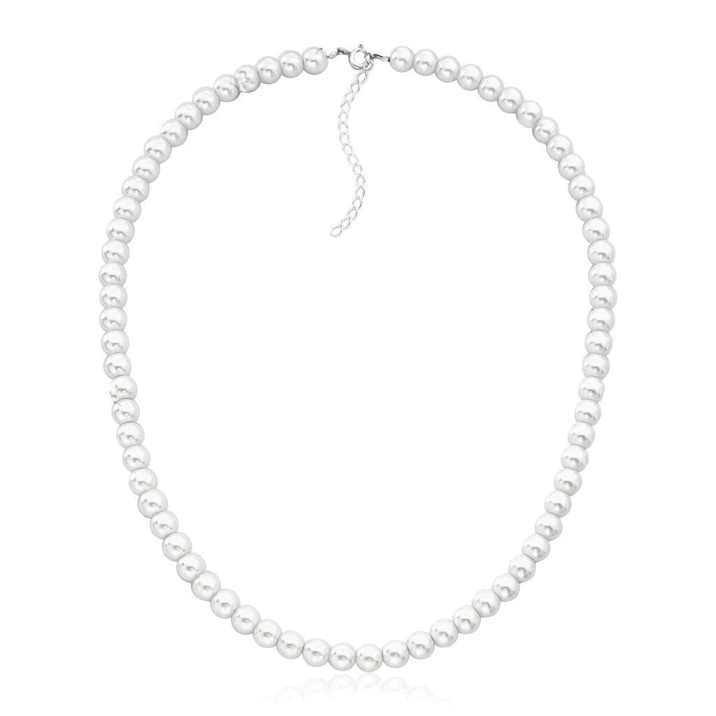 Collar de perlas de Murano con cierre de plata de 6 mm - 45 cm
