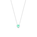 Collar de corazón de plata con punto de luz, 45 cm