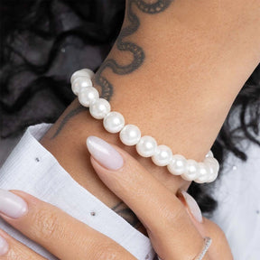 Pulsera de Plata con Perlas (8mm) 21cm