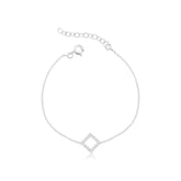 Pulsera de plata con diamantes Riviera, 20 cm