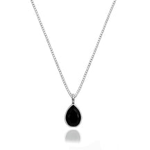 Collar de plata con gota de circonita de 12 mm, 45 cm