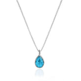 Collar de plata con gota de circonita de 12 mm, 45 cm