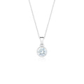 Collar de Plata con Piedra Circonita Blanca (6mm) 45cm