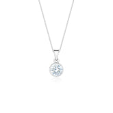 Collar de Plata con Piedra Circonita Blanca (6mm) 45cm
