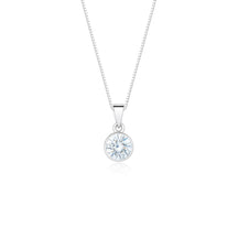 Collar de Plata con Piedra Circonita Blanca (6mm) 45cm